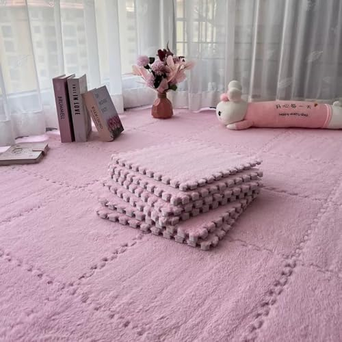 Schlafzimmer 10Stück Schallschutz Krabbelmatte, Drinnen Weich Wohnzimmer Teppiche, Modern flauschige EVA Teppiche, bequem Ineinandergreifende Teppiche,Nahtloses Spleißen,Geeignet For Alle Jahreszeiten