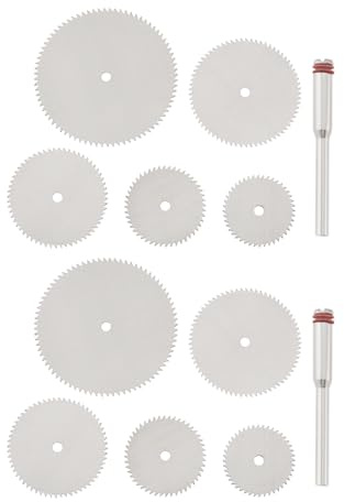 YINETTECH 10 Stück Edelstahl-Sägeblätter 16mm 18mm 22mm 25mm 32mm Durchmesser Metall-Trennscheiben mit 2 Stück 3,0mm Dorn Kompatibel mit D-Remel-Rotationswerkzeugen