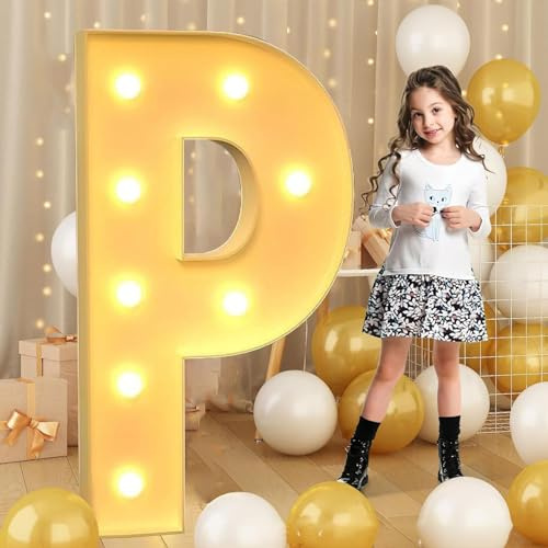 Lettre P géante à LED en mosaïque, chapiteau de fête en mosaïque, panneau lumineux, lettres LED, lampes pour Saint-Valentin, anniversaire, Noël, Nouvel An
