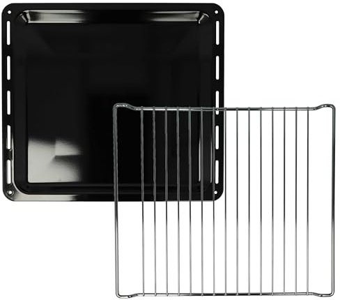 vhbw 1x Backblech, 1x Gitterrost (2-tlg. Set) Ersatz für Electrolux 3870288200, 3870287202 für Backöfen - 42,2 x 37 x 2 cm
