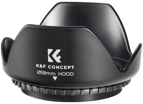 58mm Lens Hood, K&F Concept Universal Tulip Flower Lens Hood Sun Shade with Cleaning cloth for Canon Nikon Sony Pentax Olympus Fuji Camera