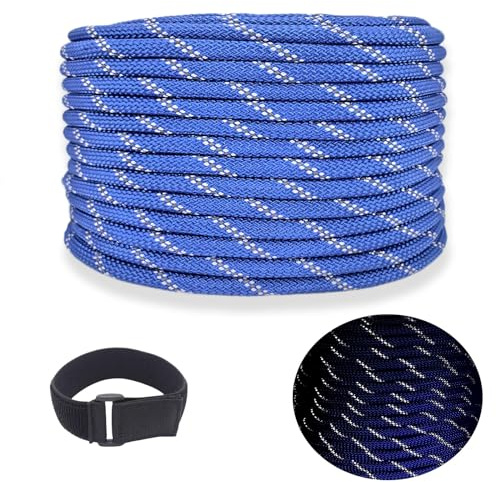 Polypropylen Seil Paracord 8mm Ropereißfeste Rope Schnur Nylonseil Bootsseil Reepschnur Outdoor Seil Tauwerk Blau ppm Seil für Bootsport, Sport, Camping, Segeln, Angeln, Fischen, Wandern (8mm-10M)