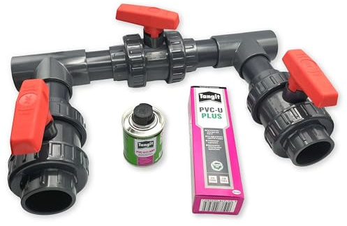 STEMAX All Inclusive Pool Bypass Set 32-63mm für Pool Schwimmbad Wärmepumpe Solaranlage Poolheizung I Bypass Komplett-Set (63mm)