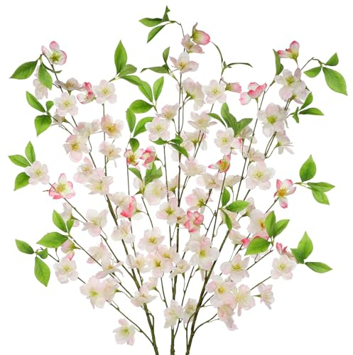 Oairse 3er-Set 100cm Künstliche Kirschblütenzweige Deko Kunstblumen Kirschblüte Wie Echt Frühlingsblumen Kunstzweige für Tischdeko Zuhause Tisch Hochzeits Büro Dekoration Bodenvase