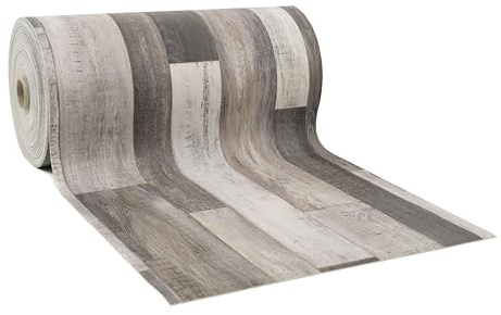 Giuri Tessuti - PASSATOIA per Cucina in Vinile - Larghezza 60 cm - Tappeto Runner Lavabile e Antimacchia in PVC (180 CM, TIMBERLANE MOCHA)