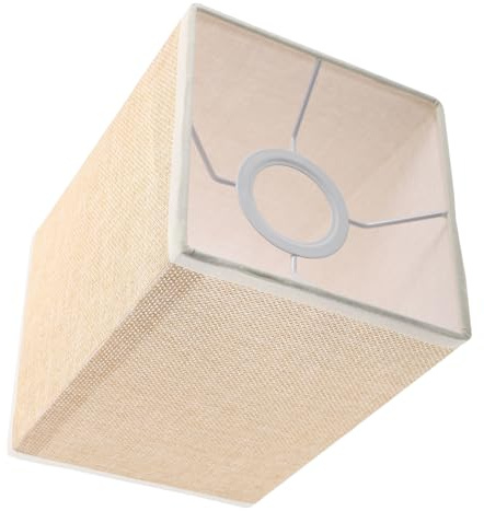 TIDTALEO Lampenschirm Eckig Beige Grobgewebt Ersatz Für Tisch Stehlampen Wohnzimmer Schlafzimmer Hotel Dekorativ Leicht Einfache Montage