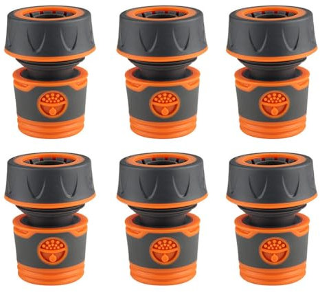 6 pezzi Raccordo Rapido per Tubo da Giardino, Connettore per Tubo, Attacco per Tubo da Giardino Raccordo per Tubo in Plastica da 3/4 di Pollice per Rubinetto di casa