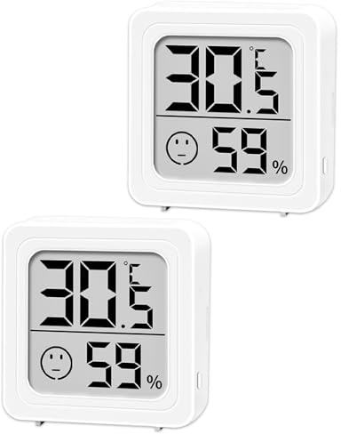 2 misuratori di umidità dell'aria, termometro, mini LCD, termometro digitale interno, igrometro interno, misuratore di temperatura e umidità, per camera dei bambini, soggiorno, ufficio, 2 pezzi