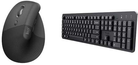 Logitech Lift Left Vertical & Trust Ody II Silent Wireless Keyboard,