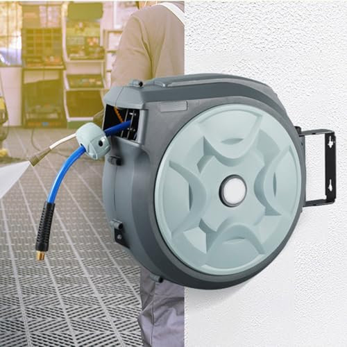 Air Hose Reel Retractable, 25m Air Compressor Hose Reel, Auto Lock And Rewind, 180°swivel, Wall Mounted Air Line Reels For Automobile Repair, Decoration, Workshop And Factory