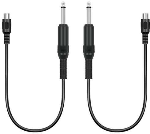 Bolvek Cavo adattatore da RCA a jack mono maschio da 6,35 mm, confezione da 2 pezzi da RCA femmina a jack mono TS maschio da 6,35 mm, per altoparlanti, mixer, amplificatori, TV, ricevitore AV e