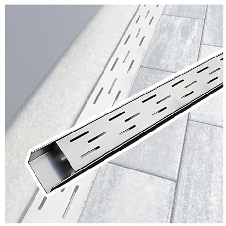 Canaletta Scolo Acqua Piovana Scarico canale di trincea , Extra stretto U-Shaped Slot Scarico fossa/Mini grondaia del pavimento dell'acciaio inossidabile, 1m di lunghezza(100X5X5cm/39.4X1.96X1.96)