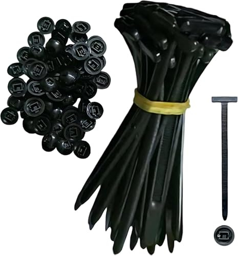 Hebillas Universales de Nailon para Bridas de Cable – 20/50/100 Piezas con Cierre Automático, Clips de Retención para Parachoques, Remaches de Plástico para Reparaciones de Automóviles (20)
