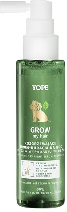 YOPE Grow my hair Sérum anti-chute de cheveux pour la nuit - Renforce les follicules pileux régénère le cuir chevelu - Favorise la croissance des cheveux - Formule végétalienne naturelle testée