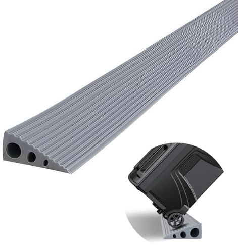 CUTIS Türschwellenrampe, 90x8x1 cm, PVC Rampe Saugroboter, Schwellenrampe, Geeignet für Saugroboter, Kinderwagen, Einkaufswagen, Rollatoren und E-Scooter, Rampe Türschwelle (Grau)