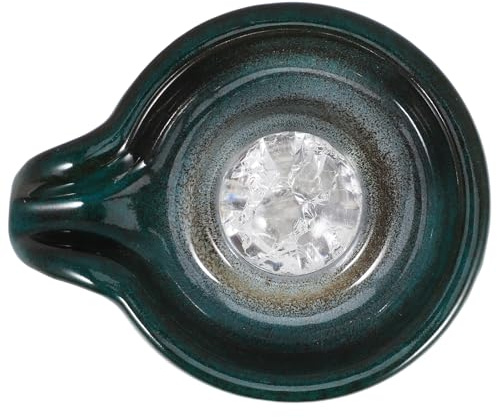 JOINPAYA Accessoire de Fontaine Céramique Décorative pour Jardin et Intérieur Sortie Eau Circulante avec Boule Cristal Vert Paon Élément de Cascade pour Bassin et Fontaine Intérieur