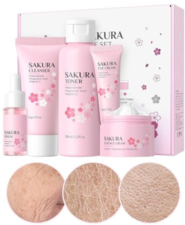 Kit Cura Viso per Donne,5 Pezzi Idratante con Estratti Vegetali - Set Cura Pelle Naturale Donna | per Pelle Secca Sensibile Donne Ragazze Casa Viaggio