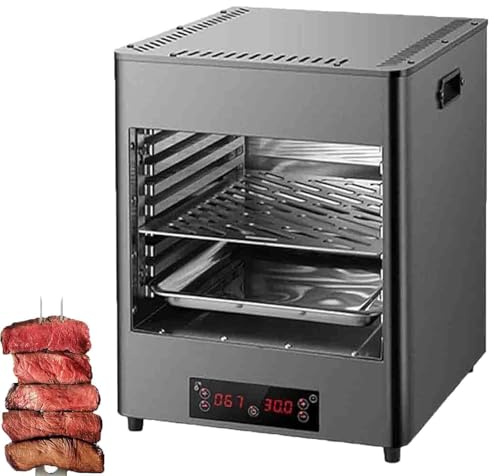 Griglia elettrica per bistecche, grill elettrico per bistecche da 1700 W/3400 W, forno per bistecche, tempo e temperatura regolabili, temperatura massima 800 °C, adatto per cucine da interno C