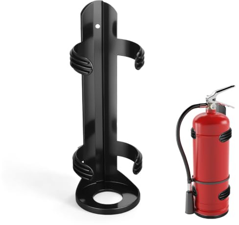 FESTFENDS Wall Mount Fire Extinguisher Holder Plastic Bracket 8.25x2.63x2.63in Black Securely Holding Fire Extinguisher Easy to Access for Car Use