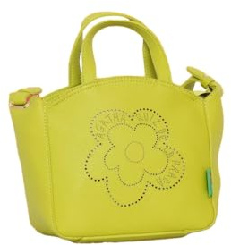 Agatha Ruiz de la Prada Bolso Tote Mini en color verde lima con flor calada