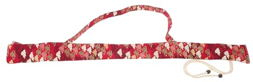 NUSITOU Red Cotton Flute Case Soft Padded Lining Shoulder Strap Crossbody Bag Universal Compatibility Stylish Modern Look Portable Bag for Bamboo Flute Outdoor Performances Travel