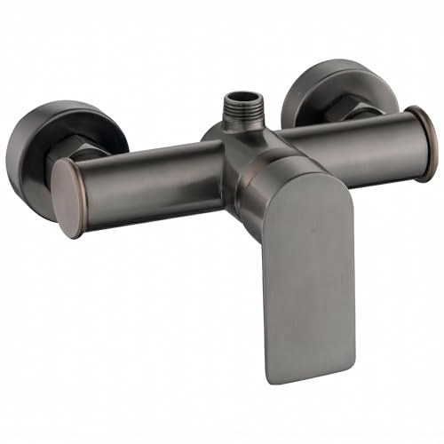AFUDER Grifo Ducha Monomando,Gris vintage Grifo Ducha Salida roscada G1/2 | Grifo de Ducha de pared Monomando Ducha de aleación de zinc con Cartucho de cerámica, Para Bañera y Ducha