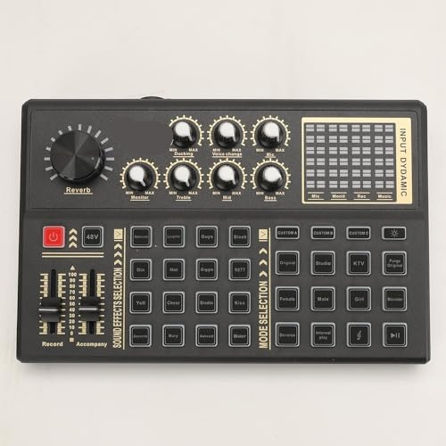 Mesa Mezclas, Tarjeta de sonido en vivo y placa con interfaz audio múltiples efectos mezclador DJ