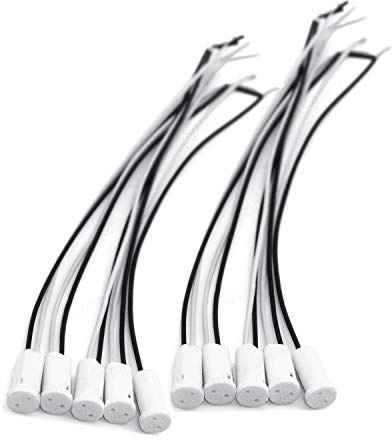 10x G4 Fassung für LED und Halogen mit Kabel aus hochwertigem Keramik 12V