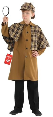 Fun Shack Costume da detective vittoriano per ragazzi, vestito da detective per la Giornata mondiale del libro, costume divertente, taglia S
