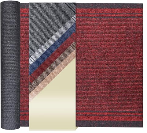 Primaflor Sauberlauf Läufer Malaga | Rot | 66 x 600 cm | Melierte Schmutzfang-Oberfläche, rutschhemmender Gel-Rücken, 6 mm Höhe; individuell zuschneidbar ohne Ausfransen