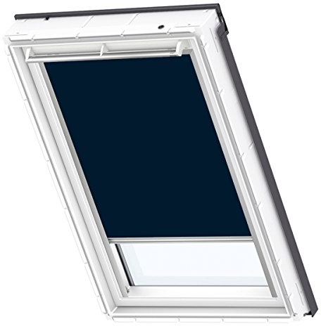 Velux DKL 1025S Verdunkelungsrollo für VL Stofffarbe Standard 1025 mit Aluminium-Seitenschienen Uni weiß Y47 blau