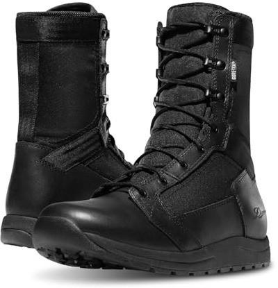 Danner Tachyon Gore-Tex 8” Tactical Boots for Men - Waterproof Full-Grain Leather & 500D Nylon with Speed Lace, Comfort Footbed, and Non Slip Outsole, Black - 10.5 D