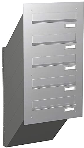 Max Knobloch Edelstahl Mauerdurchwurf-Briefkasten-Anlage 5er MD50-OR-E (5 x 12 Liter)