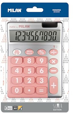 MILAN 159906SLPBL - Calculadora, 10 dígitos, color plata y rosa