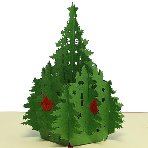LINPopUp, LIN17414 Pop Up 3D Karte, Weihnachtskarte, Glückwunschkarte, Weihnachtsbaum, Tannenbaum, N412