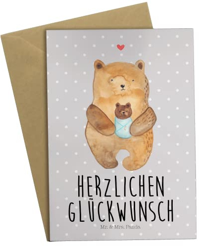 Mr. & Mrs. Panda neujahrskarte Bär Baby - Geschenk, Glückwunschkarte, hochzeitskarten, Mutter, babykarte, Grußkarten, Glückwunsch, Geburt, Geburtstag, einladungskarten, Teddy, Eltern, weihnachtskarten