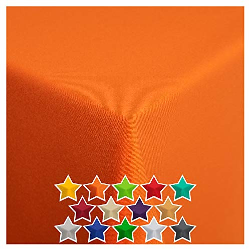 StoffTex Tischdecke I Tischläufer I Tischtuch I Tischwäsche I Dauerhaft Kratzfest I Tischdekoration aus Polyester für Wohnzimmer, Esszimmer, Balkon, Garten (Orange, 100 x 100 cm)