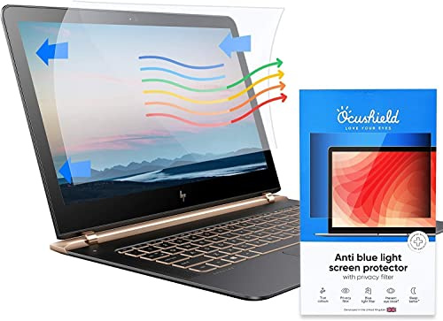 Ocushield Blue Light Privacy Screen Filter, 23 inch (16:9) | Fits 527 x 296 mm screens. Anti-glare, easy install, anti-fingerprint. Reduces eye fatigue. For laptops & monitors.
