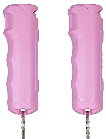 Police Magnum Keychain Pepper Spray Flip Top Safety- Maximum Heat Strength OC with Dye- Tactical Women & Men's Self Defense- Made in The USA- 2 Pack Soft Pink FT