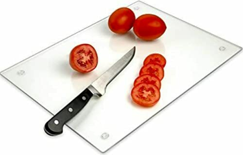 Casadomu Glass Chopping Board Clear Workspace Saver Cutting Worktop Placemat 40 x 30 cm