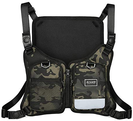 Brusttasche, Hip-Hop, verstellbare Crossbody-Tasche mit reflektierendem Design, für Männer und Frauen, Fitness, Wandern, Radfahren, Camping, Klettern, Laufen (Camouflage)