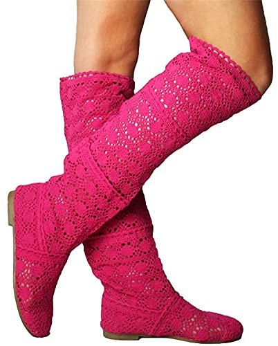 Osheoiso Respirable Botas de Mujeres Primavera Verano otoño Fresco Botas Rosa 41 EU