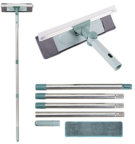 Zindoo Lavavetri Telescopico 165cm con Spazzola 2in1 e Testa Girevole a 180° per Auto e Case