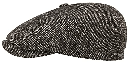 Stetson Hatteras Datoca Virgin Wool Flatcap Schirmmütze Ballonmütze Wollcap Herren - Made in The EU mit Schirm, Futter Herbst Sommer Frühjahr Winter Frühling-Sommer Herbst-Winter - 58 cm braun