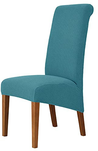 DZYP XL Stuhlhussen Stretch Elastische Spandex Universal Stuhlhussen Abnehmbare Esszimmerstühle Protecter, Stuhlbezug Abdeckungen Hussen Für Esszimmer, Zeremonie, Bankett (Türkis Blau,6 Stück)