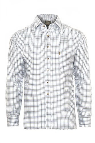 Champion Tattersall Country Casual Style Shirt-Blue-Medium-Max 43'',110cm (2320)