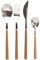 Home Deco Factory, KA5991, Set Posate Effetto Legno 16 Pezzi, Design Elegante in Acciaio Inossidabile, Resistenti e Pratiche per Tutti i Pasti, Ideali per Tutte Le Occasioni, Marrone, Argento