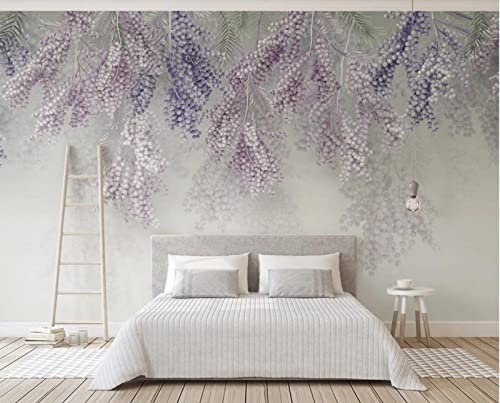 Mural Wallpaper Lilac Fruit Flower Vine Photo Wallpaper 3D Effect Living Room Bedroom Decoration Wall Covering