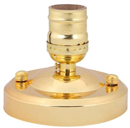 Cyrank Douille de plafonnier E26 E27, Base de Support de lumière Murale Vintage Fer Pendentif Industriel Support de Base d'ampoule Ensemble décoratif Pendentif Ampoule Douille de Lampe(Or)