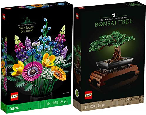 Lego 2er Set: 10281 Bonsai Baum & 10313 Wildblumenstrauß
